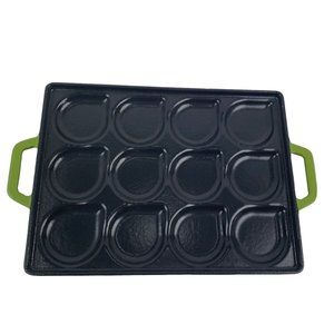 Zakarian Cast Iron Seafood Pan Non Stick Green Heavy Oven Safe‎ With Handles